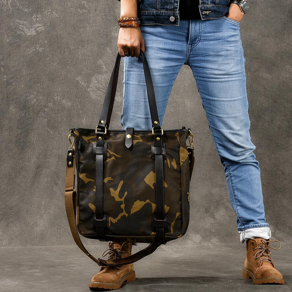 Canvas Tote For Men Tote Waxed Canvas Tote Bag Camouflage Tote Bag On Shoulder Mens