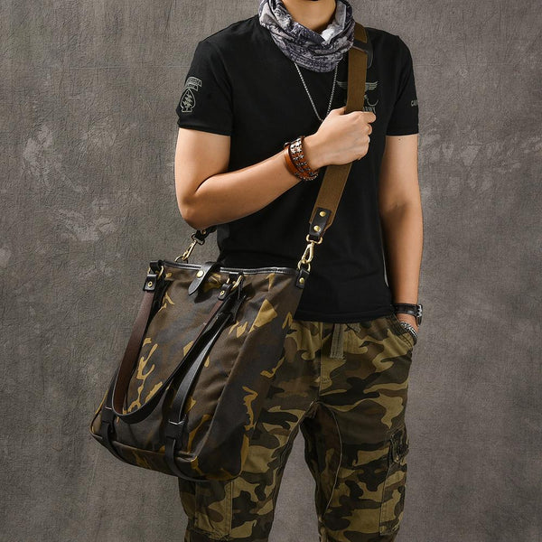men's tote bag Canvas Tote For Men Tote Waxed Canvas Tote Bag Camouflage Tote Bag On Shoulder Mens