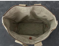 Washed Canvas Leather Mens 15'' Army Green Tote Bag Handbag Tote Bag Light Coffee Shoulder Bag Tote Purse For Men - imessengerbags