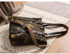 Waxed Canvas Mens Womens Handbag 14'' Tote Bag Camouflage Shoulder Bag Tote Purse For Men - imessengerbags