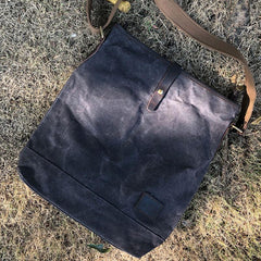 Waxed Canvas Messenger Bag for men Vintage Shoulder Bag for men