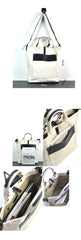 White Canvas Leather Mens Tote Handbags Messenger Bag Khaki Shoulder Tote Bag For Men and Women - imessengerbags