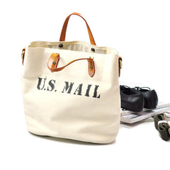 White Leather Canvas Womens Mens Tote Handbag Messenger Bags Shoulder Tote Bag For Men and Women - imessengerbags