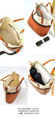 White Leather Canvas Womens Mens Tote Handbag Messenger Bags Shoulder Tote Bag For Men and Women - imessengerbags