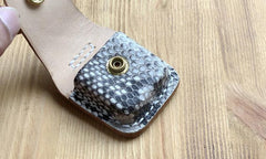 Handmade Mens Black Leather Classic Zippo Lighter Case White Zippo Lighter Holder with Belt Loop - imessengerbags