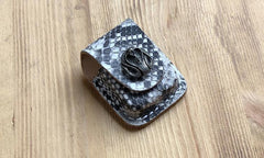 Handmade Mens Black Leather Classic Zippo Lighter Case White Zippo Lighter Holder with Belt Loop - imessengerbags