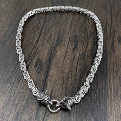 Wolf Head Stainless Steel Heavy STAINLESS STEEL Pants Chain Wallet Chain Double Chain For Men - imessengerbags
