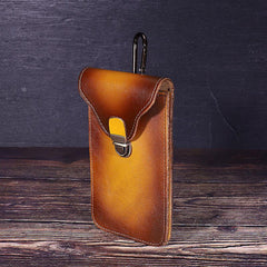 Tan Leather Cell Phone Holster Mens Belt Pouches Waist Bags BELT BAG Belt Holster For Men