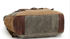 bottom of retro waxed canvas backpack