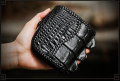 Handmade Leather Small Tooled Mens billfold Wallet Cool Chain Wallet Biker Wallet for Men
