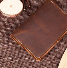 Mens Slim Leather Passport Wallet Bifold Long Passport Wallet Travel Wallet For Men - imessengerbags