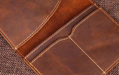 Mens Slim Leather Passport Wallet Bifold Long Passport Wallet Travel Wallet For Men - imessengerbags