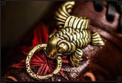 Handmade Leather Tooled Carp Mens Chain Biker Wallet Cool Leather Wallet Long Phone Wallets for Men