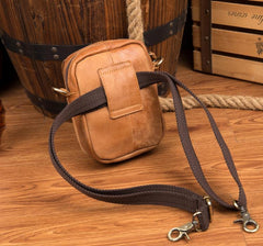 Leather Belt Pouch Mens Small Cases Waist Bag Shoulder Bag for Men