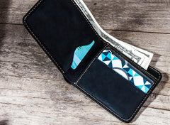 Cool Leather Men Slim Small Wallet Bifold Vintage Small Wallet for Men - imessengerbags