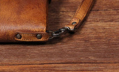 Cool Leather Mens Long Leather Wallet Bifold Vintage Brown Wallet for Men - imessengerbags