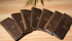 Handmade Leather Mens Card Wallet Vintage Coffee Multi Cards Wallet for Men