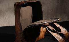Handmade Leather Vintage Brown Mens Cool Leather Backpack Travel Bag for men