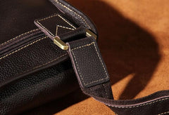 LEATHER MENS COOL SLING BAG Black Coffee CROSSBODY BAG CHEST BAG FOR MEN - imessengerbags