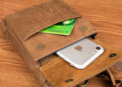 Leather Belt Pouch Mens Small Cases Waist Bag Shoulder Bag for Men - imessengerbags