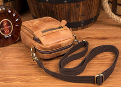 Leather Belt Pouch Mens Small Cases Waist Bag Shoulder Bag for Men - imessengerbags