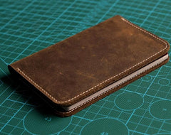 Leather Men Small Slim Travel Wallet Passport Wallet Bifold for Men - imessengerbags