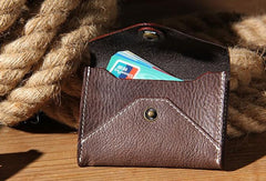 Leather Mens Card Wallet Black Small Card Wallet for Men