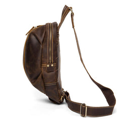 Leather Mens Cool Sling Bag Crossbody Bag Chest Bag for men