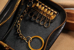 Mens Cool Key Wallet Handmade Leather Car Key Card Holder Car Key Case for Men - imessengerbags