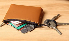 Mens Small CHange Wallet Pouch Leather With Key Card Holder Car Key Case for Men - imessengerbags