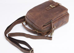 Vintage Leather Small Handbag Messenger Bag Shoulder Bag For Men - imessengerbags